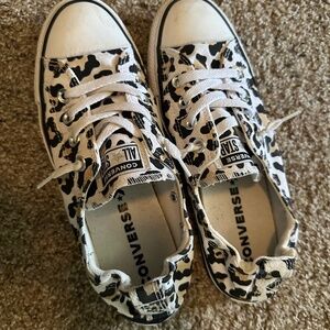 Converse size 8 slip on cheetah print